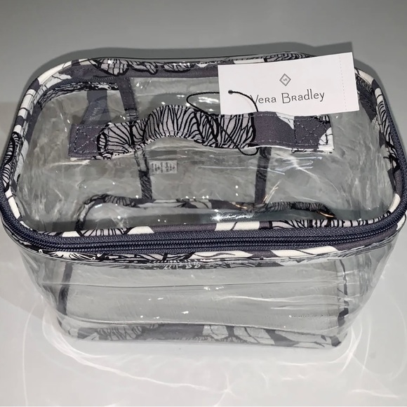 Vera Bradley Handbags - Vera Bradley 4 Piece Cosmetic Set Moon Shadow Meadow Organizer Gray Travel Bags.